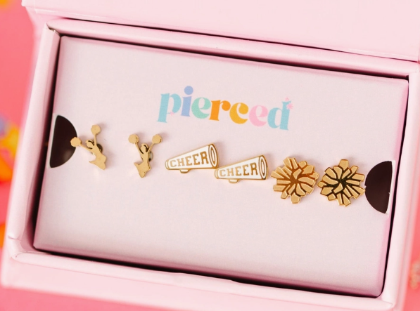 Pierced Co set of 3 cheer earrings