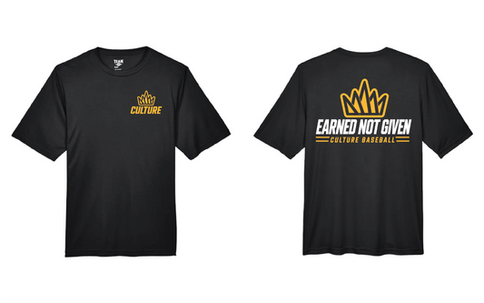 Culture Performance Shirt-- Earned Not Given front and back